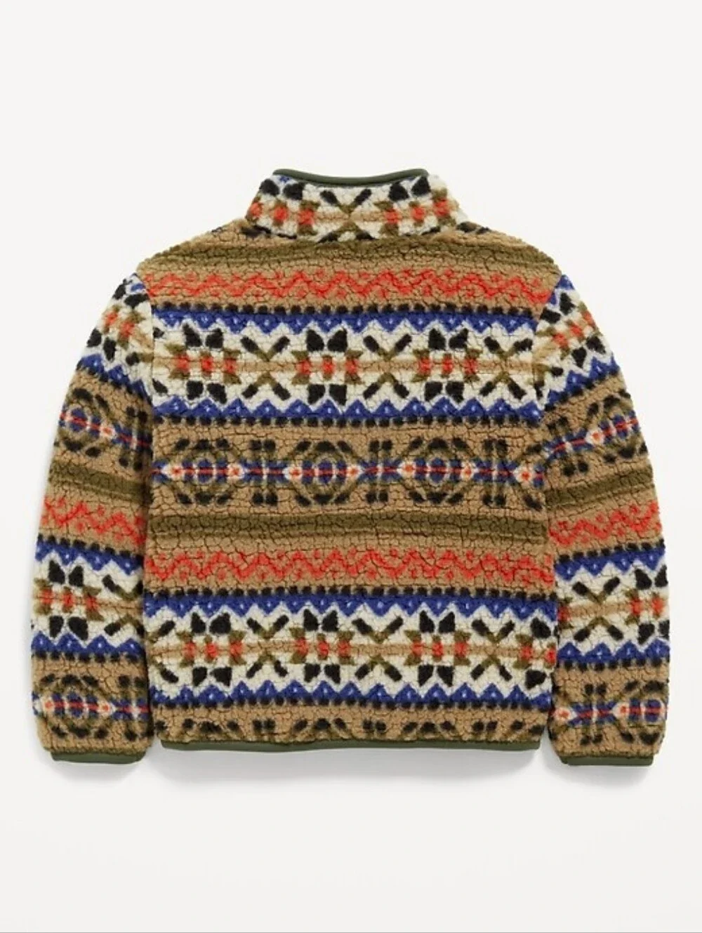 NWT Sz 4T Old Navy Toddler Sherpa Zip Jacket Fleece Warm Fair Isle Southwestern